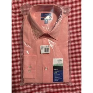 APT 9 Mens Coral Slim Fit Premier Flex Wrinkle Resistant  Shirt M 15-15.5 32/33